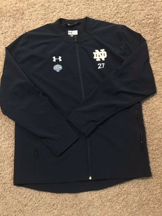 Notre Dame Football Team Issued 2018 Cotton Bowl Playoffs Zip Jacket Large 27