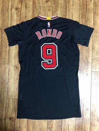 NBA Game worn Black jersey Chicago bulls Rajon Rondo with 3