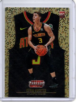 Kevin Huerter Rc 2018 - 19 Panini Threads Jersey Gold Sparkle /10 Parallel Sp Hawk