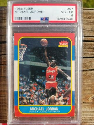1986 - 87 Fleer Michael Jordan Rc Psa 4 Hot