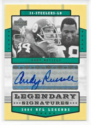 2004 04 Upper Deck Legends Andy Russell Legendary Signatures Auto " Steelers "