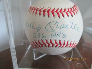 Mickey Mantle Autographed Baseball 536 Hr 