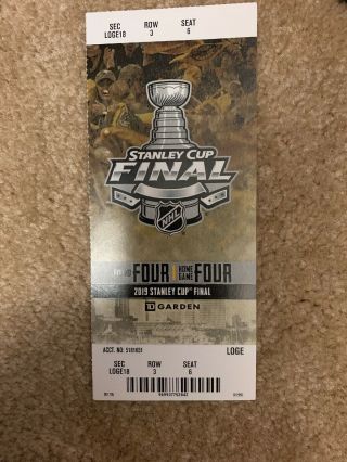 2019 Boston Bruins Stanley Cup Finals Game 7 Commemorative Ticket Stub Hard