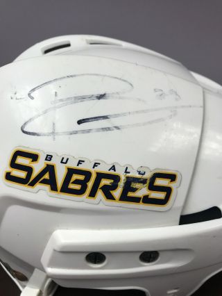 Game Worn Paul Gaustad Buffalo Sabres “Slug Era” NHL Mission Helmet 7