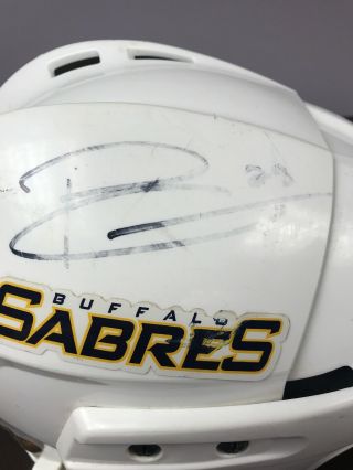 Game Worn Paul Gaustad Buffalo Sabres “Slug Era” NHL Mission Helmet 8