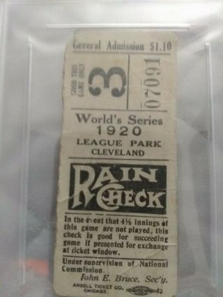 1920 world series ticket stub PSA graded 3
