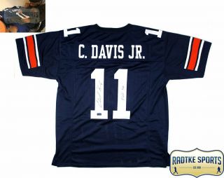 Chris Davis Jr.  Signed Auburn Blue Custom Jersey With " Kick Six " Inscription