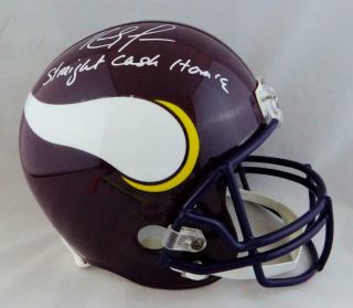 Randy Moss Autographed Vikings F/s Helmet W/ Straight Cash Homie - Jsa W Auth Wh