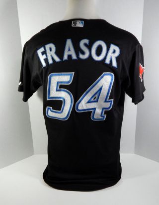 2011 Toronto Blue Jays Jason Frasor 54 Game Black Jersey Maple Leaf Patch