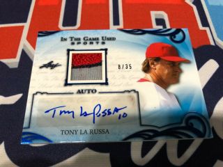 Tony Larussa Cardinals 2019 Leaf In The Game Patch Autograph Auto D 8/35