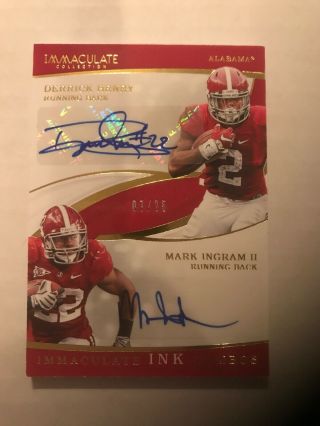 2019 Immaculate Derrick Henry And Mark Ingram Combo Ink Auto 7/25 Alabama
