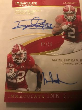 2019 Immaculate Derrick Henry And Mark Ingram Combo Ink Auto 7/25 Alabama 2