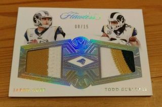 2018 Flawless Jared Goff / Todd Gurley Los Angeles Rams Silver Dual Patch 8/15