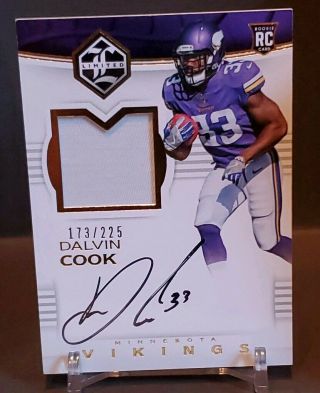 Dalvin Cook 2017 Panini Limited Rpa Patch Autograph 173/225 Vikings Rookie Auto