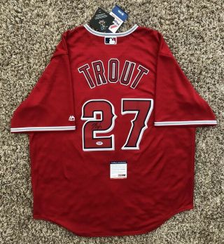 Mike Trout Signed Authentic Los Angeles Angels Jersey Psa/dna 27 Mlb