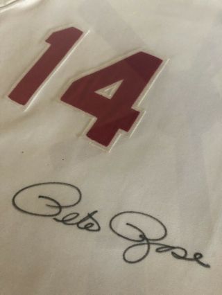 Exclusive Pete Rose Signed White Jersey (Branca,  Roberts,  Drysdale,  Spahn,  Etc) 5