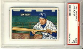 1951 Bowman Hi 302 Jim Busby,  White Sox (r) - Psa 7,  Vivid Low Pop Beauty