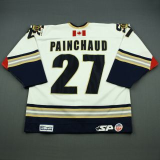 2010 - 11 Chad Painchaud Victoria Salmon Kings Game Worn ECHL Hockey Jersey 2