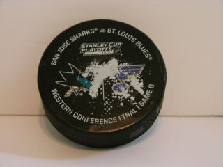 St Louis Blues 2019 Western Conference Finals Game 6 Official Warm - Up Puck