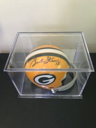 Bart Starr Signed Green Bay Packers Mini Helmet Packers Auto With JSA 2