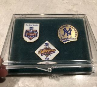 1996 York Yankees World Division Series Commemorative Pins & Ticket Stub