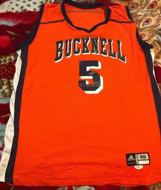 Vintage Adidas Bucknell Bison Mens Size 48 College Basketball Jersey Orange