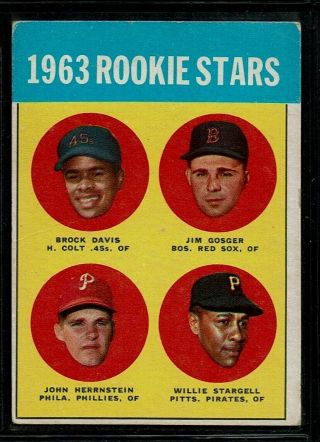 1963 Topps Baseball Pirates Rookie Stars Willie Stargell Rc Hof Card 553 Sp Vg,