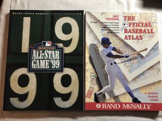 2 Books.  Boston All Star Game 1999,  Official Baseball Atlas 1993 By Rand Mcnall