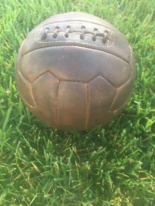 Old Antique Circa 1920’s Laced 18 Panel All Leather Soccer Ball Football