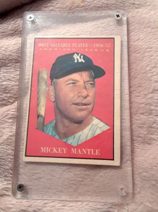 1956 - 57 Baseball Card Mickey Mantle 475 Most Valuable Player American League