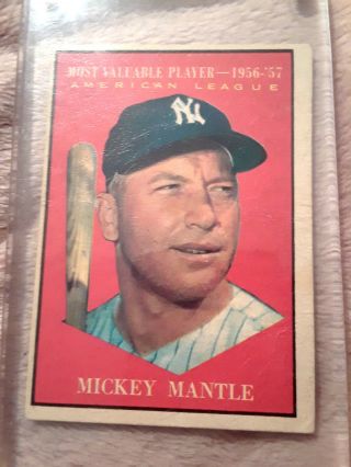 1956 - 57 Baseball Card Mickey Mantle 475 Most Valuable Player American League 2