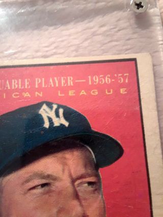 1956 - 57 Baseball Card Mickey Mantle 475 Most Valuable Player American League 4