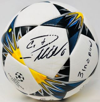 Cristiano Ronaldo Signed Adidas Champions League Ball W/ " 3 In A Row " - Beckett