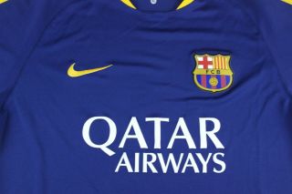 Nike FC Barcelona Soccer Jersey Men ' s Size XL Blue Qatar Authentic 2015 - 2016 3