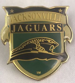 Jacksonville Jaguars Coat Of Arms Shield Pin Vintage 1994 Nfl Licensed Item