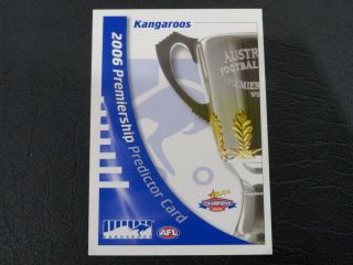 2006 Afl Select Champions Premiership Predictor Card Pc9 North Melbourne