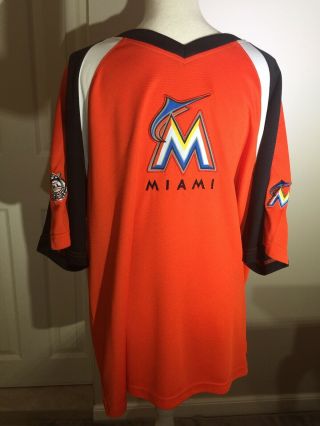 Miami Marlins Baseball Jersey Orange Black Size 2xl Majestic National League Euc