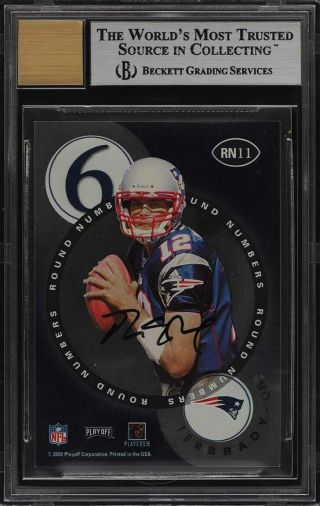 2000 Playoff Contenders Round Numbers Tom Brady ROOKIE RC AUTO 11 BGS 9 (PWCC) 2