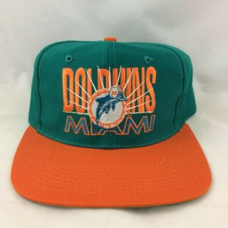 Vintage Miami Dolphins Nfl Snapback Hat Baseball Cap 90 