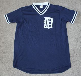 Vtg 80s Detroit Tigers Baseball Jersey V - Neck Shirt Men 