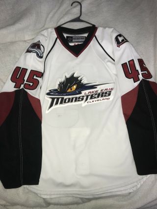 Ccm Cleveland Lake Erie Monsters Dennis Everberg Game Worn Ahl Jersey Size 58