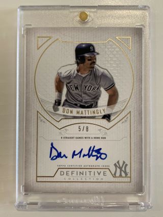 2019 Topps Definitive Defining Moments On - Card Auto Don Mattingly 5/8