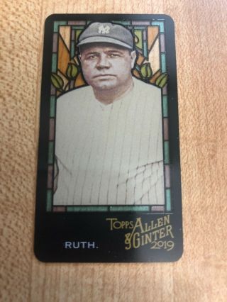 2019 Allen & Ginter Babe Ruth Stained Glass Ext Mini 354 Triple Rip Boxtopper