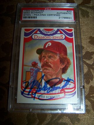 Psa Certified Mike Schmidt Autographed Card/phillies/hall - Of - Fame