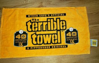 Pittsburgh Steelers 40th Anniversary Terrible Towel.  Myron Cope