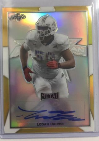 2019 Leaf All American Logan Brown Gold Metal Prismatic Rc Auto D 2/2 Wisconsin