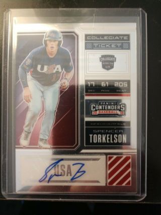 2018 Elite Extra Contenders College Ticket Spencer Torkelson Auto Rc 78/99