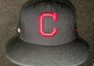 Cleveland Indians Carlos Santana Game Opening Day Hat Mlb Holo And Patch