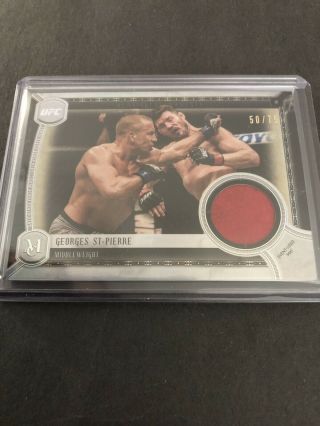 2018 Topps Ufc Museum Georges St Pierre Gsp Mat Relic /75 Non Auto Goat