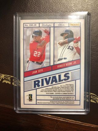 Soto / Acuna Jr 19 Leather and Lumber Jersey /99 2